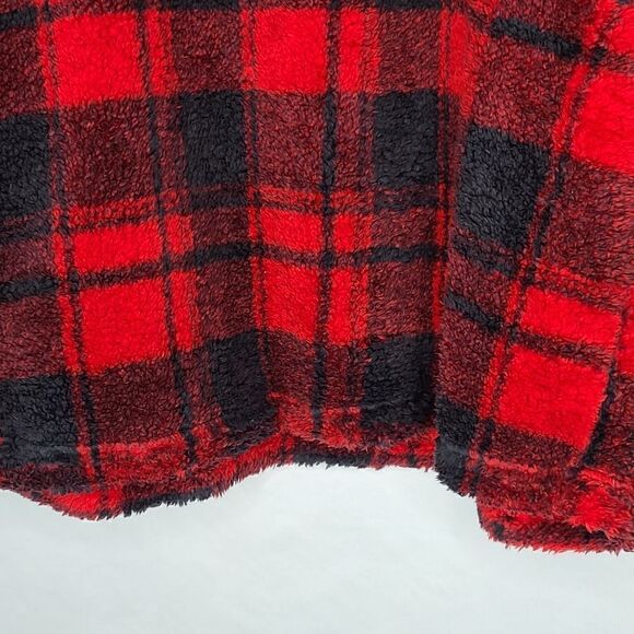 2X Buffalo Check Plaid Sherpa Pullover Mock Neck M - Picture 3 of 10